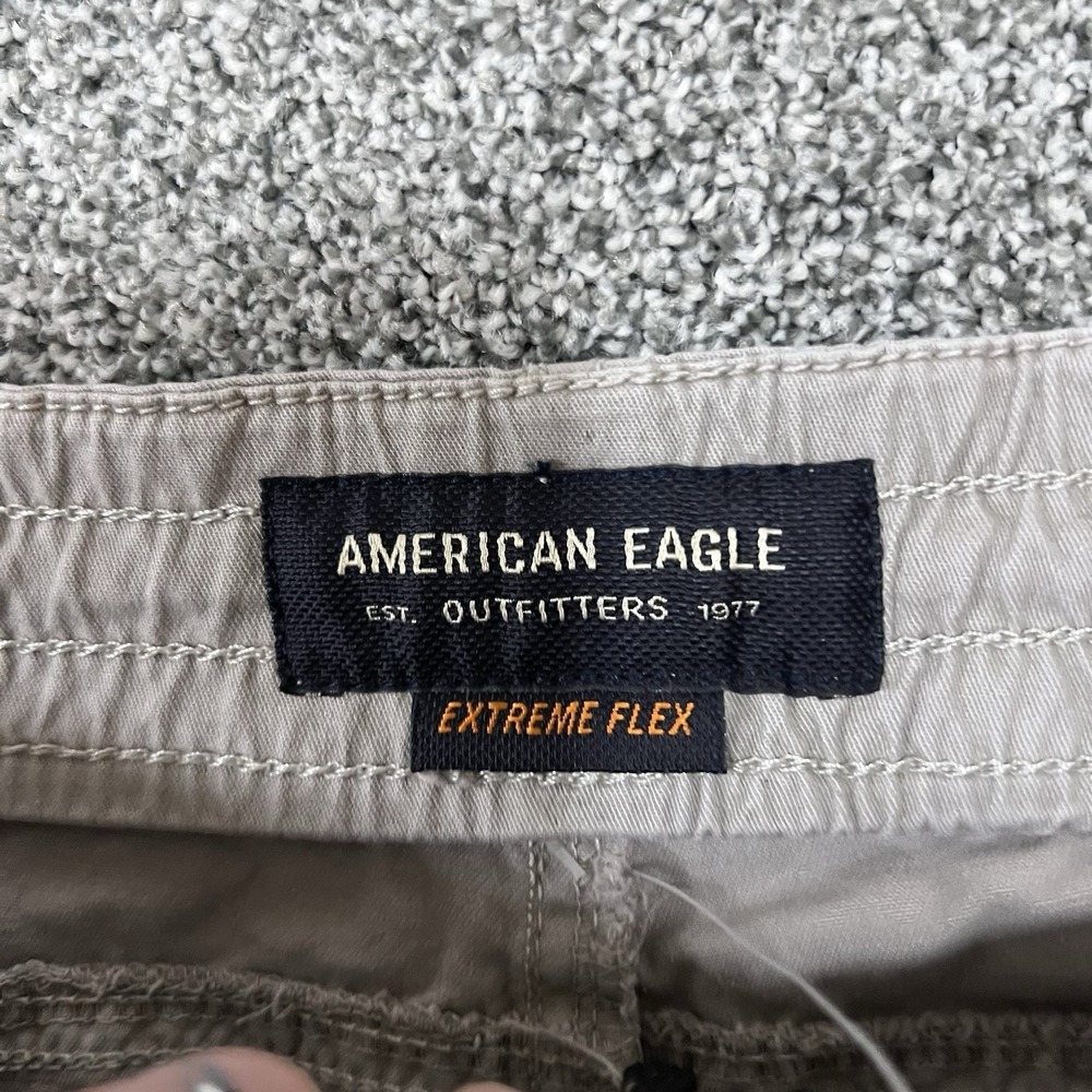 American Eagle Extreme Flex Shorts Mens Gray Drawstring Casual NWT - Picture 6 of 9